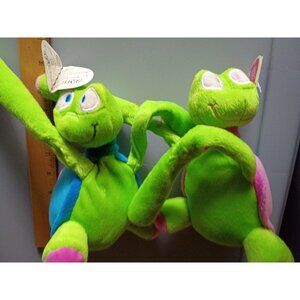 Floppy Friends "Friends Forever" Plush Turtles Green With Pink & Blue Shells Toy